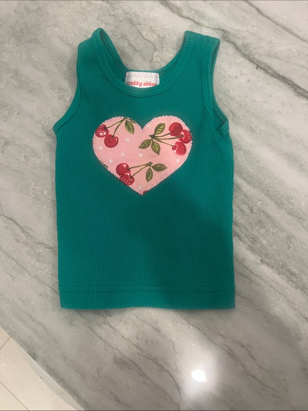 Crabgrass Abbey Girls' Ribbed Tank with Heart 12 months EUC 100% cotton